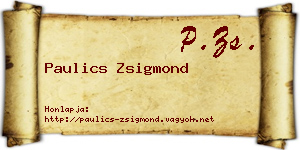Paulics Zsigmond névjegykártya