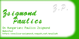 zsigmond paulics business card
